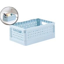 Mini Foldable Plastic Baskets for Organizing and Storage, Collapsible Storage Crate for Home Kitchen Bedroom Bathroom Office (1.8x7.8x4.7 in)