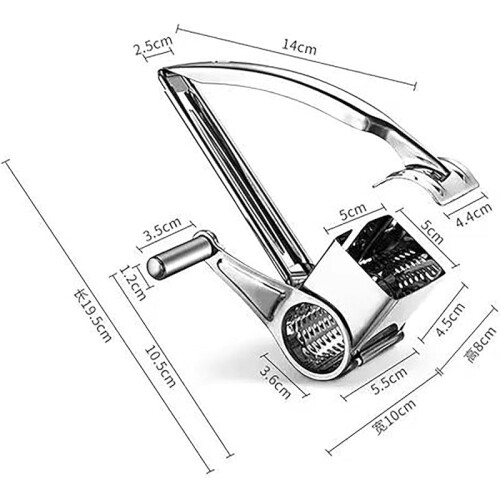 Râpe à fromage rotative en acier inoxydable avec corps en ABS 2