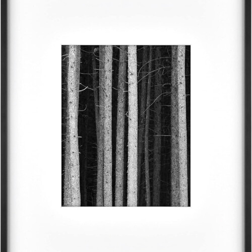 Moldura metálica para fotos 14x18 polegadas com passe-partout 8x10, preta. 1