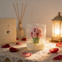 Flower-Shaped Soy Wax Scented Candles – Natural, Aromatherapy, Housewarming Gift, Decorative Table Candles, Pink