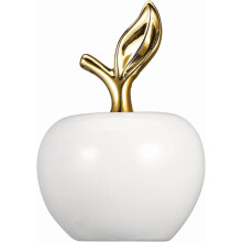 Sculpture de pomme en céramique, feuille d'or, style européen