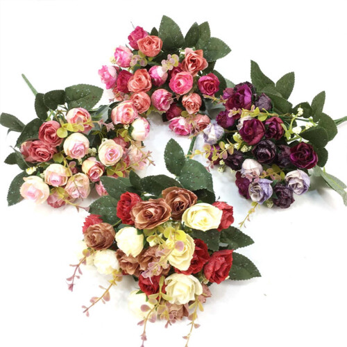 Kunstig rosebuket med 21 hoveder til bryllup 2