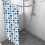 Rideau de douche 100 % polyester imperméable à carreaux bleus traditionnels 2