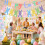 Πασχαλινό σετ banner & cake top "Καλό Πάσχα" με πολύχρωμο σχέδιο λαγουδάκι για πάρτι, A 6