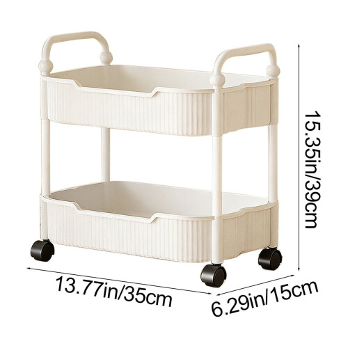 2-Tier Kitchen Cart Multi-Layer Storage Rack for Bathroom Toiletries 2
