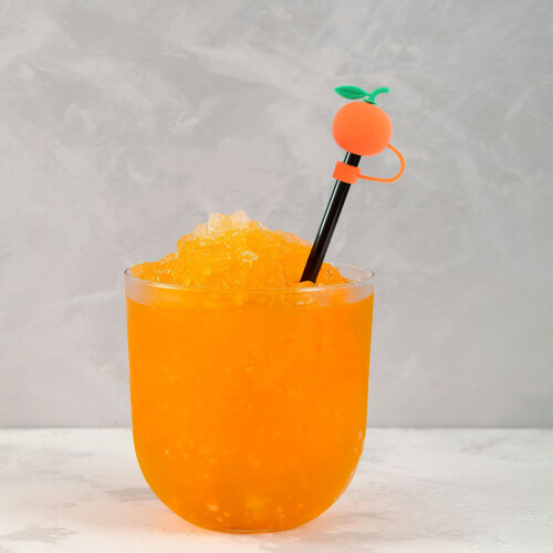 KALLORY 4Pcs Spooky Straw Topper Orange Shape Reusable Any Occasion 2