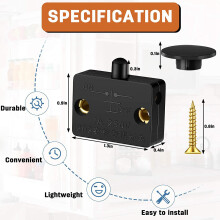 8 Pieces Cabinet Lamp Automatic Door Contact for Wardrobe Applicable to 12V 24V 110V(Black)