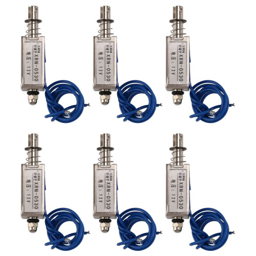 6X Solenoid Electric Solenoid Type Push / Pull 10 mm  12 V 2.1 Kg Force