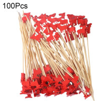 100 Pcs Christmas Cocktail Picks, Bamboo Appetizer Skewers for Holiday Parties Festive Drinks, Disposable Toothpicks for Xmas Decorations