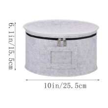 Boîte de rangement empilable pour assiettes, verres et soucoupes, avec fermeture éclair et séparateurs ronds en feutre – Compatible avec le