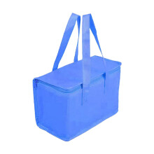 Sac à lunch isotherme bleu pliable avec fermeture éclair – Glacière et chauffe-aliments, idéal pour une utilisation en extérieur