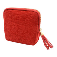 Schmuck-Organizer-Etui für Reisen mit Reißverschluss und Quaste – Mehrlagige Aufbewahrung für Ohrringe, Halsketten, Ringe und Armbänder –