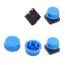 12*12*7,3 mm tactiele drukknopschakelaar, momentane microschakelaar, tactiele dop, wit, zwart, geel, blauw, rood