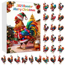 Calendrier de l'Avent Joyeux Noël 2025 Roooster - Compte à rebours de 24 jours avec 24 surprises - Cadeau de Noël pour toute la famille