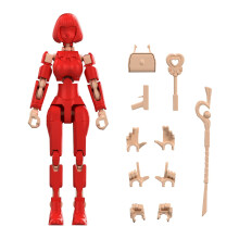 Robot giocattolo multiarticolato T13 stampato in 3D – Rosso, 14 cm