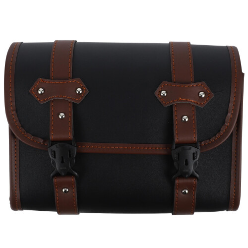Brown PU Motorcycle Fork Bag with Design for Convenient Storage and Easy Access 1