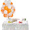 Balões de confete laranja e branco de 30 cm (12 polegadas), pacote com 50 unidades, para decoração de festas com tema laranja e branco. 3