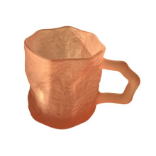 Verre à boire texturé glacier de 20 cl, verre transparent massif avec anse pour eau, lait, jus et café