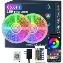 65,6-stopowe paski świetlne LED RGB z aplikacją, pilotem IR i synchronizacją mikrofonu
