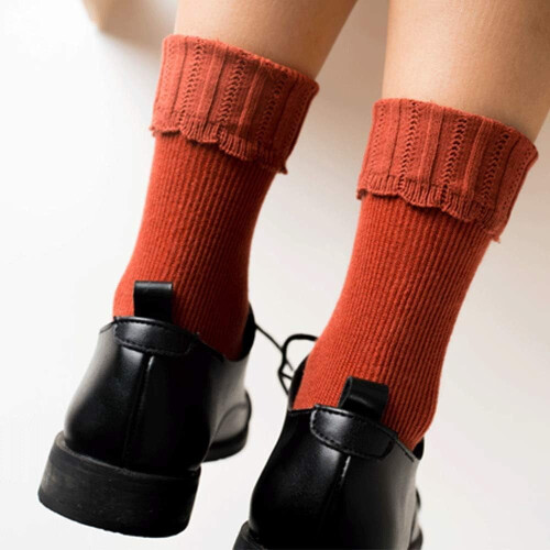 Γυναικείες Κάλτσες Crew, Μέγεθος 9-11, Casual Knit Βαμβακερές Άνετες, Αναπνέουσες, 2