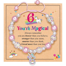 Birthday Gifts for 3-12 Year Old Unicorn Bracelet, Christmas Gifts for Daughter/Granddaughter/Niece