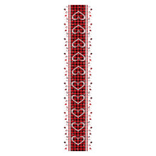 Camino de mesa de San Valentín con corazones a cuadros, 33 x 180 cm, ideal para aniversarios, bodas y decoración de mesas de cocina y comedor.