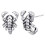 WORGEOUS men ear studs Scorpion Ear Studs Silver 1 Pair 1