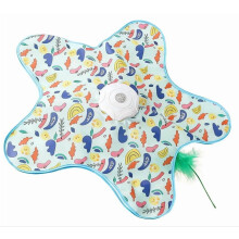 Juguete interactivo con varita de plumas de movimiento automático para gatos, juego de caza giratorio, ejercicio y entretenimiento en interiores –