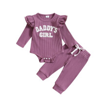 Rompertje met lange mouwen van gebreid katoen voor babymeisjes, paars, 12-18 maanden – Geschikt voor winteroutfits