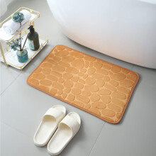 Tapis d'entrée épais en velours corail gaufré 40 x 60 cm – Absorbant, antidérapant et doux pour l'entrée et la salle de bain – Compatible