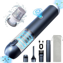 Cordless Handheld Car Vacuum, 15000PA Suction & Blow 2-in-1, LED Light, Multi-Nozzles – Compatible with Car, Office, Home, Pets