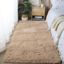 Tapis de salon, grand tapis shaggy doux et moelleux de 79 x 160 cm, antidérapant et lavable, idéal pour la chambre ou le salon.