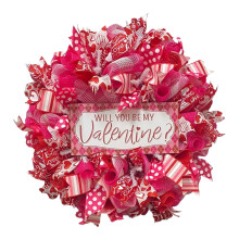 Valentinstag-Stoffkranz mit Schleife, 1 Stück