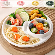 Platos llanos divididos para principiantes: compartimentados, aptos para microondas y lavavajillas, con agarre para niños pequeños, bandejas de