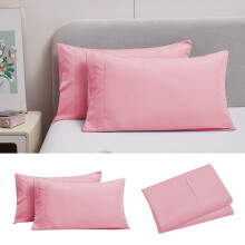 Lot de 2 taies d'oreiller King (51 x 91 cm), en microfibre brossée, fermeture portefeuille, résistantes à la décoloration et au rétrécissement,