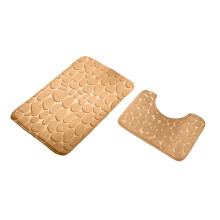 Ensemble tapis de bain et tapis de toilette en mousse douce et absorbante avec dos antidérapant, lavable en machine, pour la douche et le sol