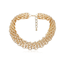Opvallende, grove punkketting voor om het sleutelbeen, vintage minimalistische metalen truiketting, damesketting