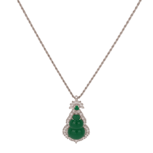 Natuurlijke groene chalcedoon pompoen ketting voor vrouwen, Chinese Feng Shui hanger edelsteen sieraden geluksgeschenk, spirituele helende ketting
