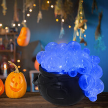 Kit de chaudron bouillonnant facile à réaliser soi-même, ensemble de chaudron de sorcière lumineux, décoration de chaudron en plastique noir,
