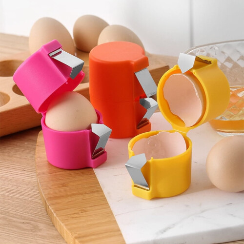 (Yellow) Eggshell Separator Handheld Eggshell Opener Kitchen Baking Tools Egg Cutting Tool Portable Egg Cracking Tool For Home Kitchen 1