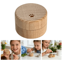 Aufbewahrungsbox für Babyzähne aus Holz mit Deckel