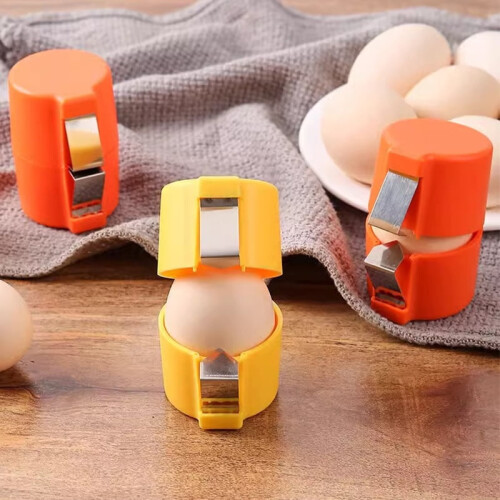 (Yellow) Eggshell Separator Handheld Eggshell Opener Kitchen Baking Tools Egg Cutting Tool Portable Egg Cracking Tool For Home Kitchen 2