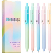 5Pcs Retractable Gel Pen Quick Drying Journaling Pen Office Writing Supply for Writing Drawing Journaling Sketching