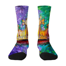 Carnival papucszokni nőknek kötött, mindennapi, puha, vicces, unisex termozokni világoskék