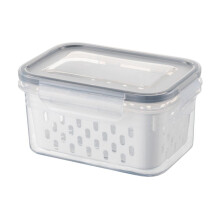 Bacs de rangement étanches à double couche pour réfrigérateur avec passoire amovible pour fruits, légumes, salades, baies, viande –