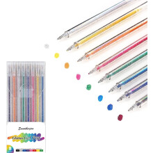 Stylos gel pailletés SMOOTHERPRO, 8 couleurs, stylos métalliques brillants et scintillants pour le coloriage, le journaling et le scrapbooking.