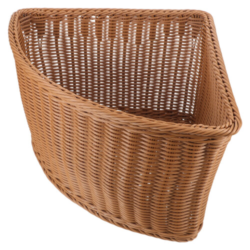Light Brown Corner Basket for Bathroom Triangular Storage Bin for Wardrobe and Closet Organizer