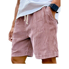 Mokaloha Men's Corduroy Shorts, Pacificozy Casual Summer Beach Shorts with Drawstring Elastic Waist, Loose Fit Lightweight Shorts with Pockets