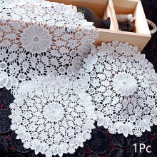 Round Lace Embroidered Hollow Coaster Dining Table Placemat Coffee Tea Placemat Table Mat Wedding Christmas Home Decoration