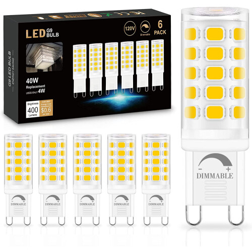 Ampoules LED G9 à intensité variable 4000K 4W 400lm (lot de 6)